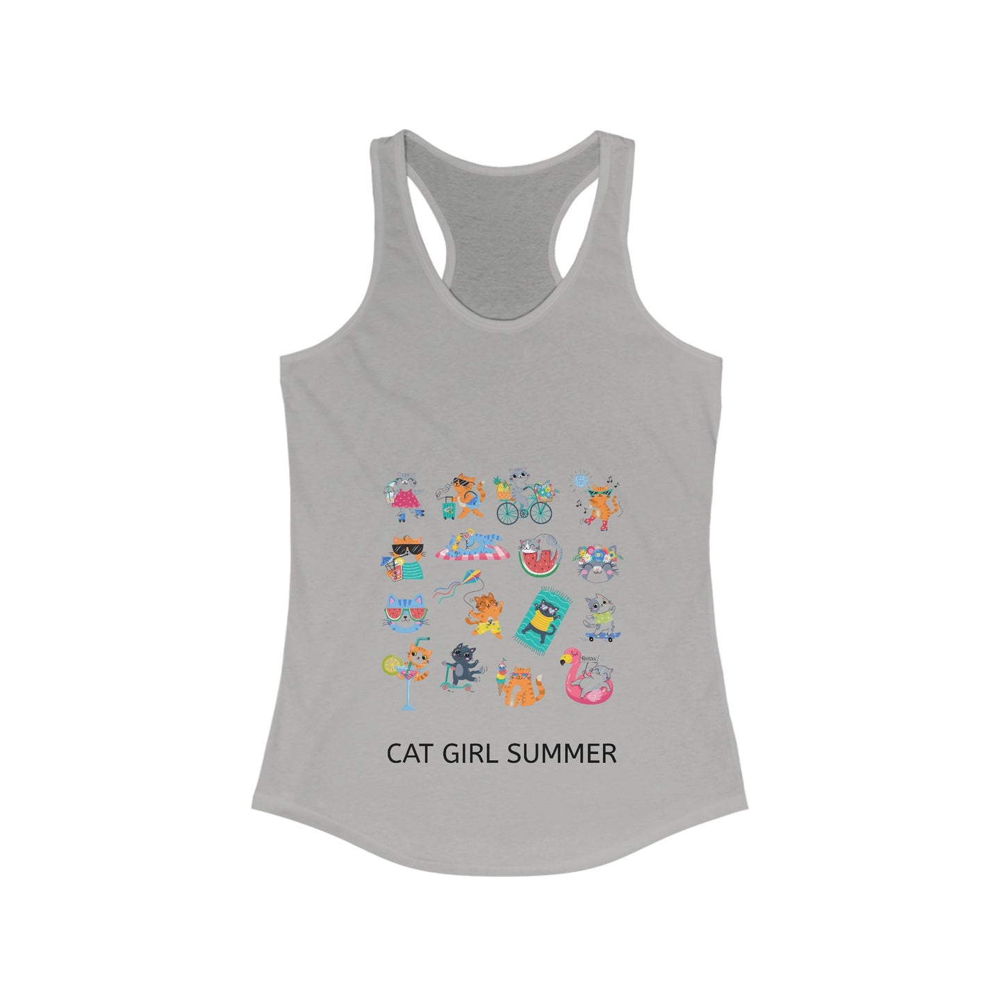 "Cat Girl Summer" Women's Ideal Racerback Tank