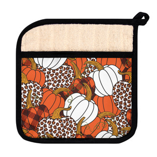 Pumpkin Patch Pot Holder with Pocket