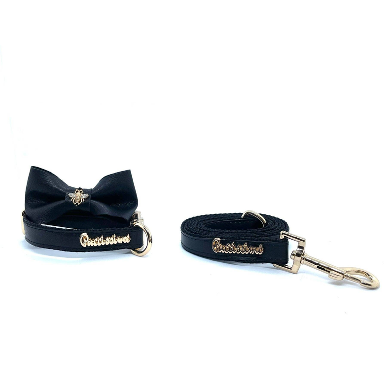 Raven Collar, Leash & Bow tie set