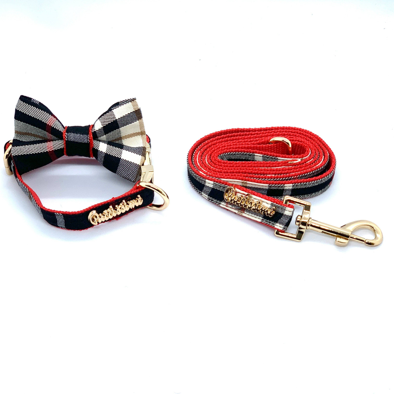 Collette Collar, Leash & Bow tie set