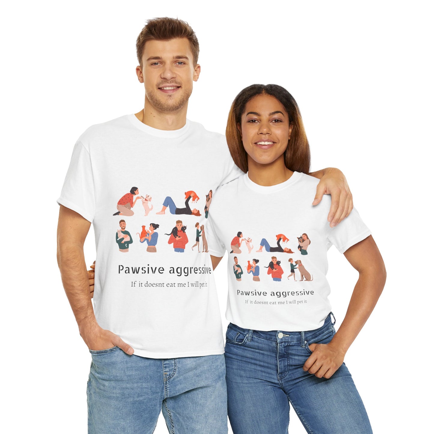 Pawsive aggressive Unisex Heavy Cotton Tee