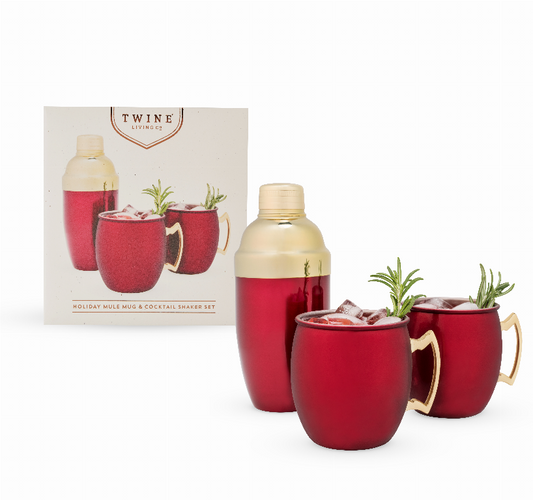 Red Mule Mug & Cocktail Shaker Gift Set By Twine