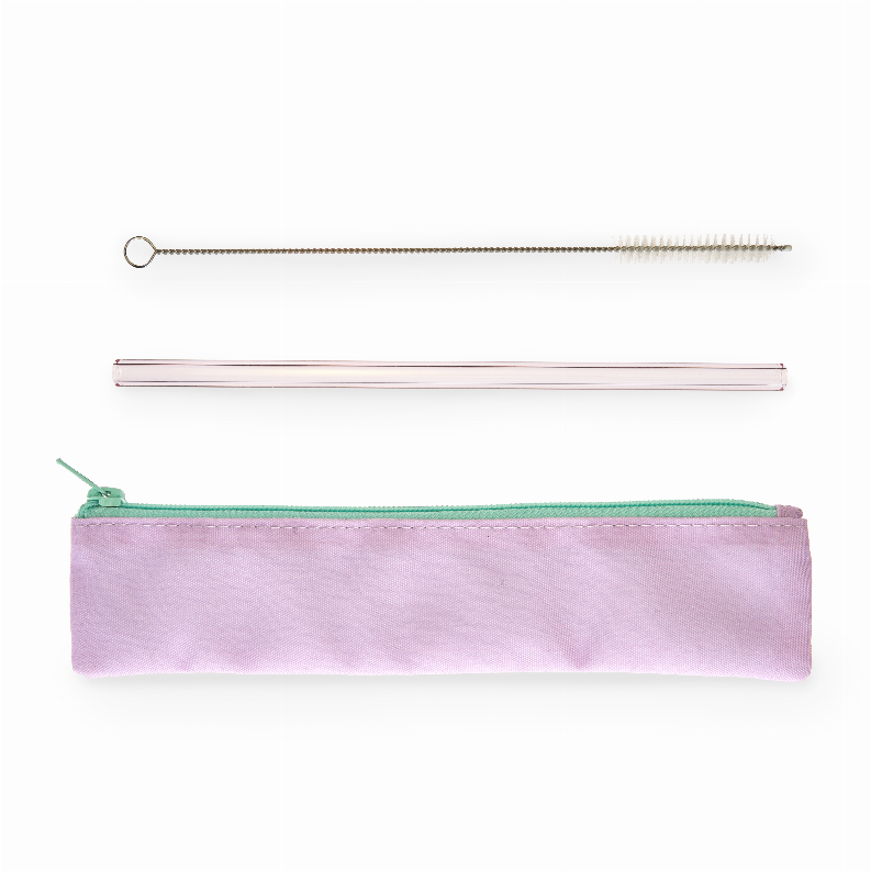 Lavender Glass Straw Set By Blush