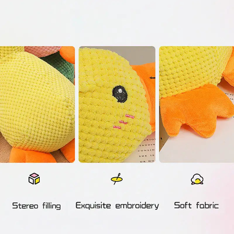 Durable Plush Chew Toy with Sounds for dogs Quack-Quack Duck Dog Toy