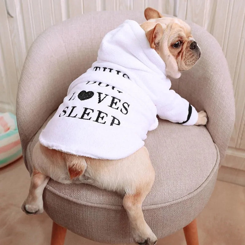 Pet Dog Bathrob Dog Pajamas Sleeping Clothes