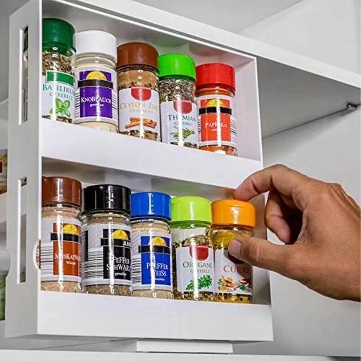 Precise: Double Layer Rotating Kitchen Spice Organizer Rack